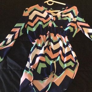 Long blouse with chevron pattern